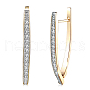 Brass Cubic Zirconia Angular Hoop Earrings EJEW-BB33878-1