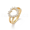 Brass Micro Pave Cubic Zirconia Cuff Rings RJEW-Q030-01A-G-2