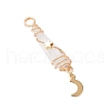 3Pcs 3 Styles Electroplated Natural Quartz Crystal Nuggets Copper Wire Wrapped Pendants PALLOY-JF03125-3