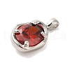 Platinum Brass Micro Pave Cubic Zirconia Pendants KK-U031-02P-02-2