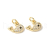Brass Micro Pave Clear Cubic Zirconia Pendants KK-Q031-09G-1