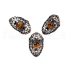 Natural Tiger Eye Retro Finger Rings RJEW-B067-02R-25-1