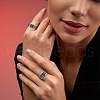 FIBLOOM 6Pcs 6 Style Retro Stainless Steel Finger Rings Set RJEW-FI0001-15-7