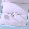 Hollow Bowknot 925 Sterling Silver Finger Rings for Women AC9249-2-2