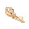 Golden Brass Micro Pave Clear Cubic Zirconia Ice Pick Pinch Bails KK-B100-049G-3