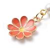 Flower Alloy Enamel Pendant Decoration X1-HJEW-JM00778-4