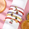 Alloy Enamel Fruit Charm Bracelet BJEW-JB09848-3