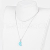 Natural & Synthetic Gemstone Pendant Necklaces NJEW-JN02161-4
