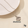 304 Stainless Steel Geometric Rhombus Pendant Necklace for Women GD7142-3-1