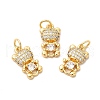 Rack Plating Brass Micro Pave  Cubic Zirconia Pendants KK-B068-39G-2