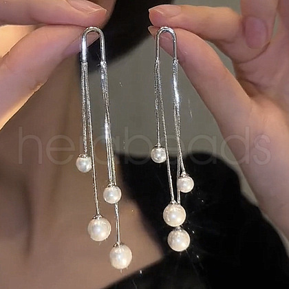 Alloy Plastic Imitation Pearl Stud Earrings WGC0511-88-1
