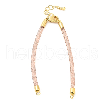 Brass Mesh Chain Link Bracelet Making DIY-B066-01G-02-1
