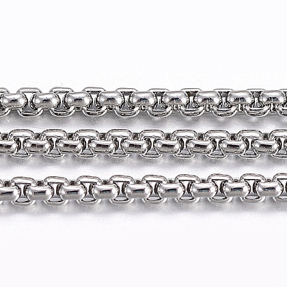 304 Stainless Steel Venetian Chains/Box Chains CHS-H016-02P-10M-1