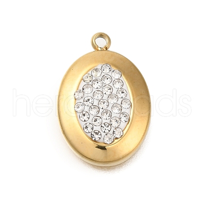 Ion Plating(IP) 304 Stainless Steel with Rhinestone and Polymer Clay Pendants STAS-Q335-11G-1