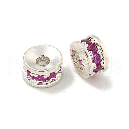 Brass Cubic Zirconia Spacer Beads KK-L215-004A-S01-1