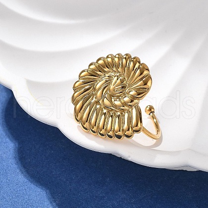 304 Stainless Steel Open Cuff Ring for Women RJEW-M049-05G-02-1