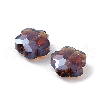 Transparent Electroplate Glass Beads GLAA-D016-17E-1
