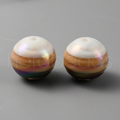 Opaque Stripe Acrylic Beads OACR-TAC0002-03D-1