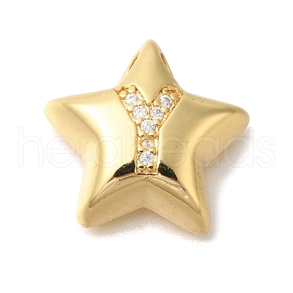 Rack Plating Brass Micro Pave Cubic Zirconia Pendants KK-I722-05G-Y-1