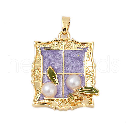 Brass Enamel Pendants KK-U068-12B-01G-1