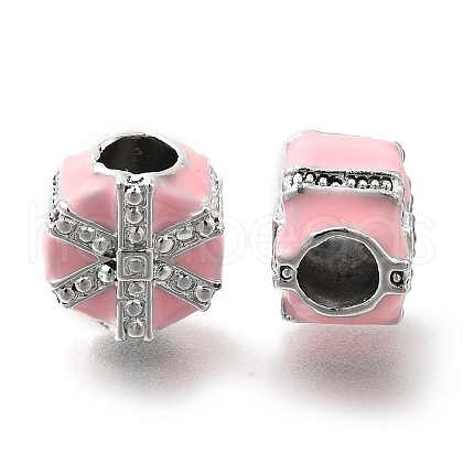 Rack Plating Alloy Enamel European Beads FIND-H005-20P-02-1