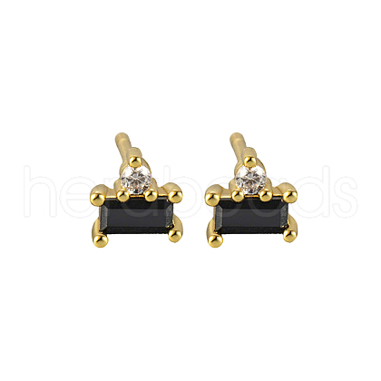 S925 Sterling Silver Rectangle Stud Earrings SC5320-3-1