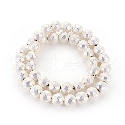 Electroplated Non-magnetic Synthetic Hematite Beads Strands G-P401-02S-8mm-1