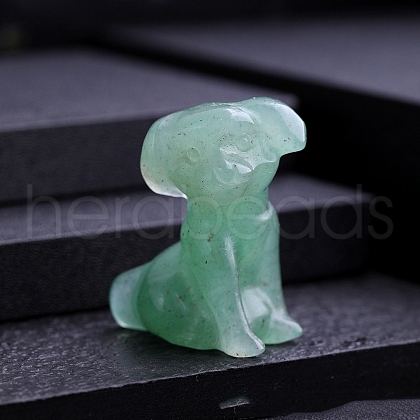 Natural Green Aventurine Carved Dog Statue PW-WG97821-06-1