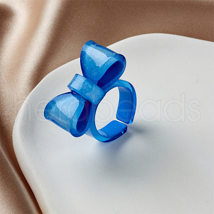 Bowknot Resin Cuff Rings for Women FS-WG62775-09-1