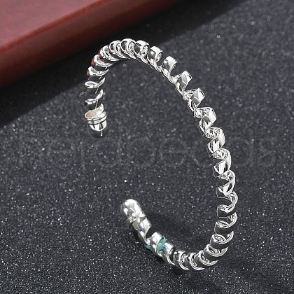 Electrophoresis Iron Cuff Bangles for Women BJEW-M057-03P-1