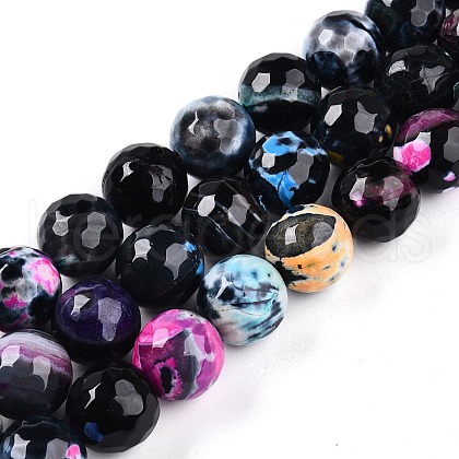 Dyed Natural Agate Beads Strands G-T141-01A-01-1