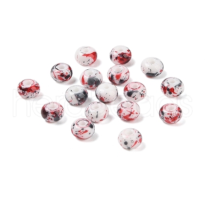 Opaque Spray Painted Glass Beads GLAA-G118-01R-1
