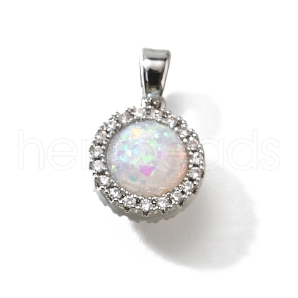 Brass Micro Pave Cubic Zirconia Pendants KK-K398-27P-01-1