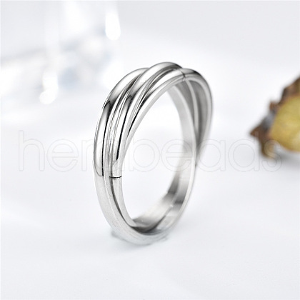 Stainless Steel Trinity Interlocking Finger Rings FS-WG6D755-05-1