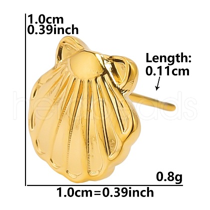 Vintage Stainless Steel Shell Shape Studs Earrings for Women VC0346-6-1