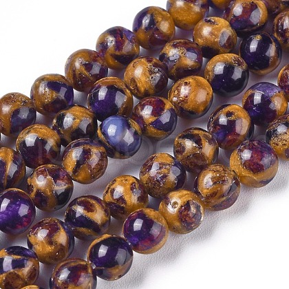 Synthetic Gold Clinquant Stone Beads Strands G-E551-A01-1