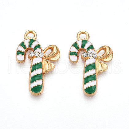 Rack Plating Alloy Enamel Pendants ENAM-N055-151A-01-1