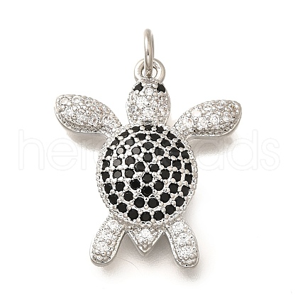 Brass Micro Pave Cubic Zirconia Pendants KK-B128-04P-1