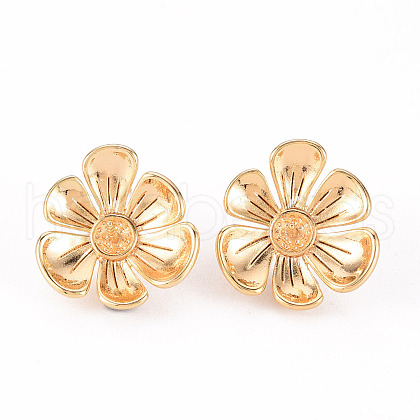 Brass Stud Earrings Findings KK-T062-117G-NF-1