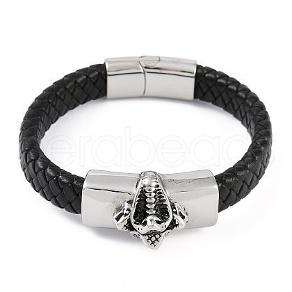 Braided Microfiber Leather Cord Bracelets BJEW-P328-16AS-03-1