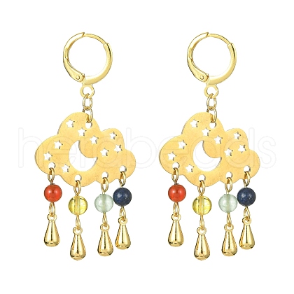 Brass Cloud Chandelier Earrings EJEW-TA00290-1