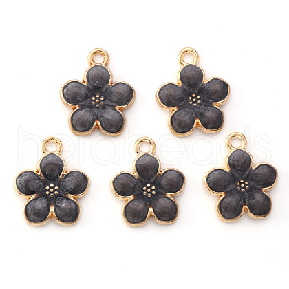 Light Gold Plated Alloy Enamel Pendants ENAM-R136-17D-1