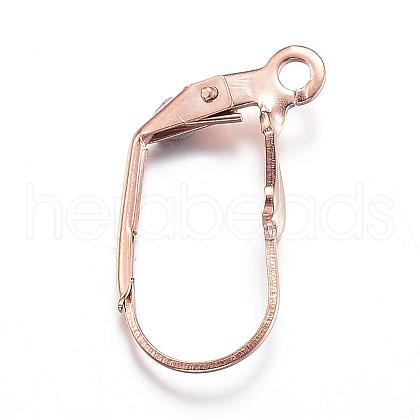 Ion Plating(IP) 304 Stainless Steel Leverback Earring Findings STAS-D167-59RG-1