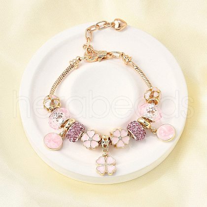 Alloy Enamel European Beads Charm Bracelets BJEW-F495-01G-1