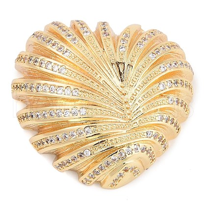 Brass Micro Pave Clear Cubic Zirconia Pendants KK-M307-06G-1