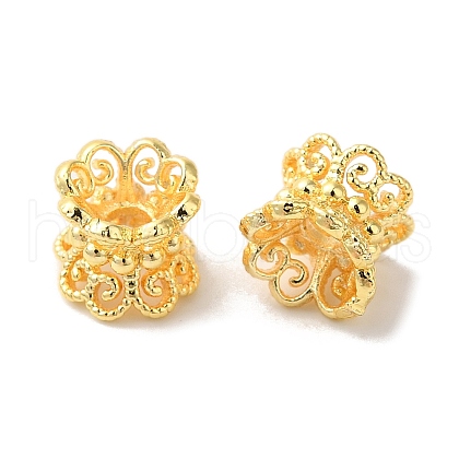 Rack Plating Double Side Brass Bead Caps KK-K381-17G-01-1