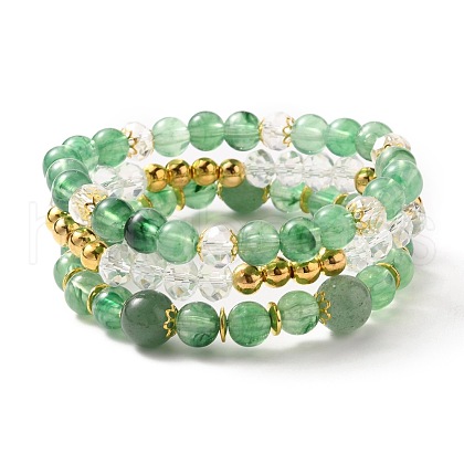 Multi-layered Stretch Beaded Bracelets Sets BJEW-JB05755-03-1