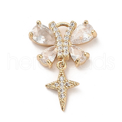 Brass Micro Pave Cubic Zirconia Pendants KK-P301-03C-G-1