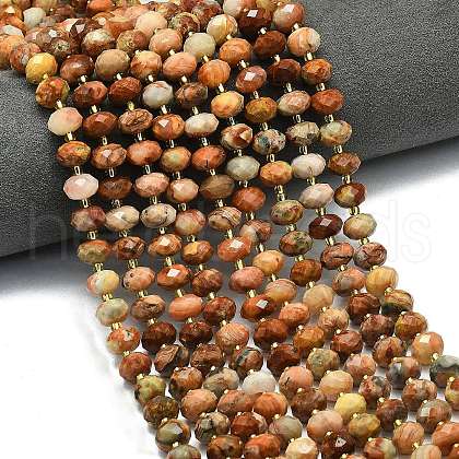 Natural Red Crazy Agate Beads Strands G-P573-A21-01-1