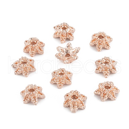 6-Petal Tibetan Style Alloy Bead Caps PALLOY-P244-29RG-1